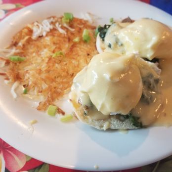 808 Grindz Cafe - Fish of the day eggs benedict which is a mahi mahi this day. - Cafes Near Me - Lahaina, Hawaii