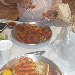 1lb snow crab & 1/2 lb shrimp w/ corn and potatoes 1lb snow crab & 1/2 lb shrimp w/ corn and potatoes