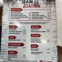 The Train Station - The menu
