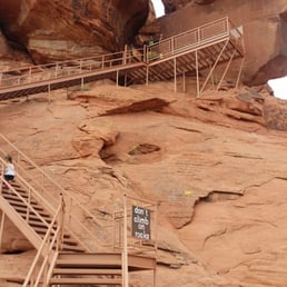 Atlatl rock at Valley of Fire. 84 steps to the top to look at pictographs Atlatl rock at Valley of Fire. 84 steps to the top to look at pictographs