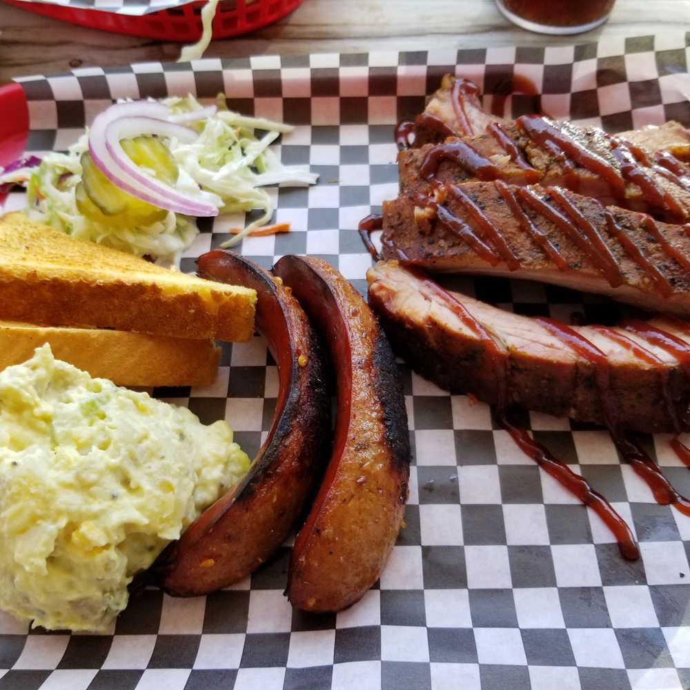 Danny's BBQ - Pork Rib Platter with coleslaw, tater salad and a hot link. - Barbeque Near Me - Silverdale, Washington Danny's BBQ - Pork Rib Platter with coleslaw, tater salad and a hot link. - Barbeque Near Me - Silverdale, Washington