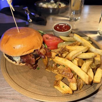 Dirty Habit - Dh Burger / Swiss / Whiskey Onion / Fries - New American Near Me - San Francisco, California Dirty Habit - Dh Burger / Swiss / Whiskey Onion / Fries - New American Near Me - San Francisco, California