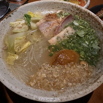 Bar Sen - Sukiyaki: a pork broth & peanut sauce with some veggies & pork belly. - Laotian Near Me - Oklahoma City, Oklahoma Bar Sen - Sukiyaki: a pork broth & peanut sauce with some veggies & pork belly. - Laotian Near Me - Oklahoma City, Oklahoma