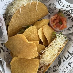 Bubbakoo's Burritos - 2 hard shell tacos w/ground beef, chips & salsa