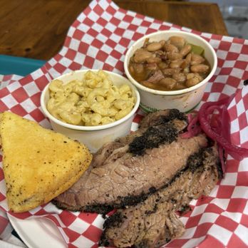 Mesquite & Oak - 1/2 Prime Brisket with Cowboy Beans & Mac n Cheese - Barbeque Near Me - San Jose, California