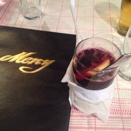 Hot wine. So good. It had a lemon and a little cinnamon clove at the bottom which really gave great flavor.