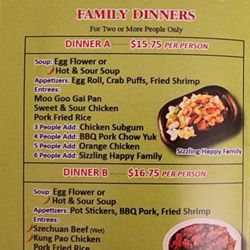 Happy Family Restaurant - New menu