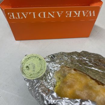 Wake and Late - Steak burrito with the BEST cilantro lime sauce ever!! - Breakfast & Brunch Near Me - Pasadena, California