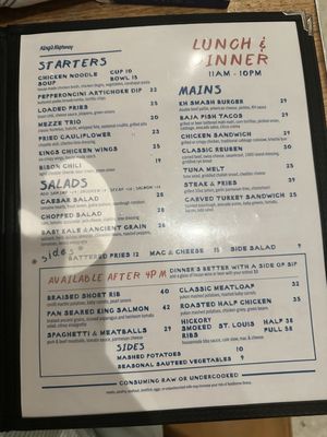 Menu photo 1 King's Highway Palm Springs, CA