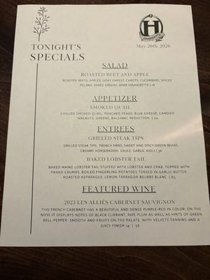 Menu photo 1 Harrison's Restaurant & Bar Stowe, VT