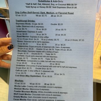 Eden Coffee Cocoa & Juicery - Menu as of June 2025 - Coffee & Tea Near Me - Eden, Utah