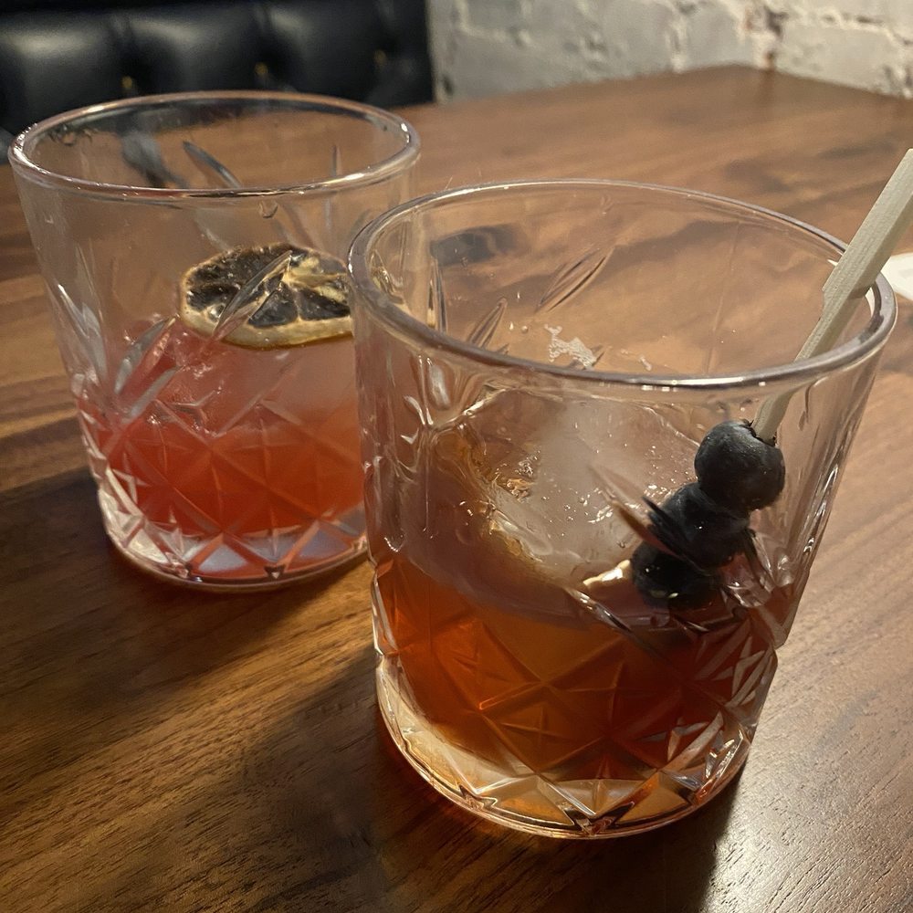 Ghostwriter Public House - 1813 and blueberry old fashioned - New American Near Me - Johnstown, Ohio Ghostwriter Public House - 1813 and blueberry old fashioned - New American Near Me - Johnstown, Ohio