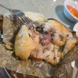 Corner Bites - Inside the Sticky rice.. chestnut, minced pork, Chinese sausage, black mushroom