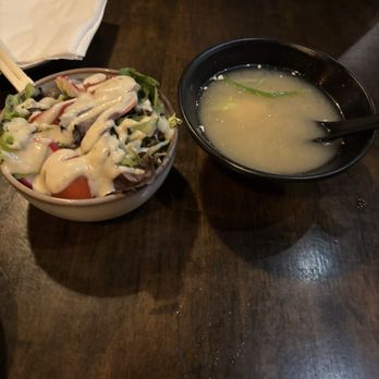 M Sushi Bistro - Soup + salad that came with the sashimi - Sushi Bars Near Me - Lodi, California M Sushi Bistro - Soup + salad that came with the sashimi - Sushi Bars Near Me - Lodi, California