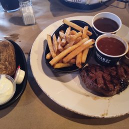 This is a 7oz with fries and "loaded baked potato"