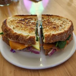 Kerri’s Café and Bakery - Kerri's Special Grilled Ham and Cheese Sandwich. $13.00 in 2024 and superbly delicious (and healthy too).