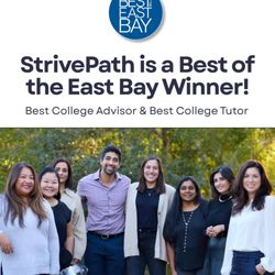 StrivePath Academic & College Coaching - Lamorinda - We're beyond honored StrivePath has been named Best College Advisor and Best College Tutor in the 2025 Best of the East Bay awards!