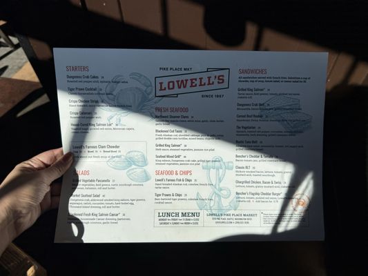 Menu photo 1 Lowell's Restaurant Seattle, WA Menu photo 1 Lowell's Restaurant Seattle, WA