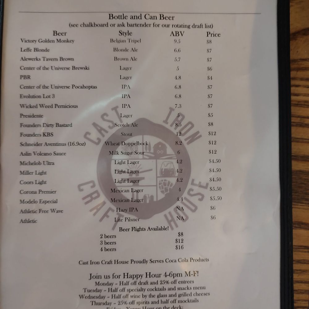 Cast Iron Craft House - Menu - Cocktail Bars Near Me - Warrenton, Virginia Cast Iron Craft House - Menu - Cocktail Bars Near Me - Warrenton, Virginia