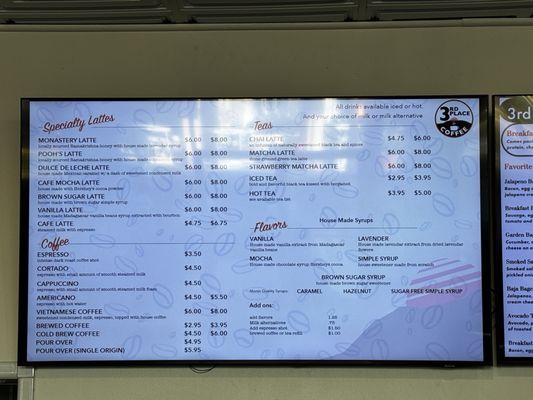 Menu photo 1 3rd Place Coffee Foothill Ranch, CA