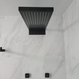 New shower tile, and shower fixtures New shower tile, and shower fixtures