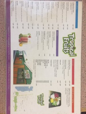 Menu photo 2 Tropical Fruits Chula Vista, CA