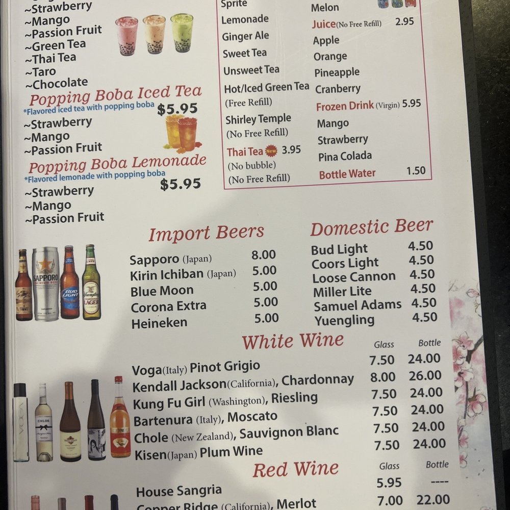 Lin's Hibachi - Drinks - Japanese Near Me - Havre De Grace, Maryland