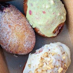 Raspberry Jam + Lemon, Black + Blue Jam Lavender Sugar, Chai Filled Maple Glazed Donuts | Instagram: @telephonesmoothie Raspberry Jam + Lemon, Black + Blue Jam Lavender Sugar, Chai Filled Maple Glazed Donuts | Instagram: @telephonesmoothie