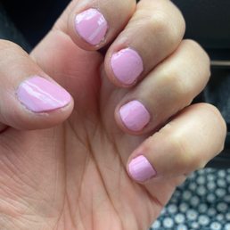 Cuticle and polish are horrible. Cuticle and polish are horrible.