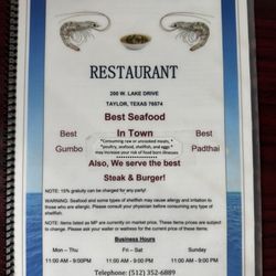 AutoZone Auto Parts - Menu showing hours of operation, address & phone number.