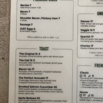 Toast Kitchen & Bar - Brunch menu: premium sides and toast - Breakfast & Brunch Near Me - Brea, California