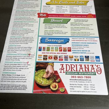 Adriana's Mexican Restaurant - Mexican Near Me - Franktown, Colorado