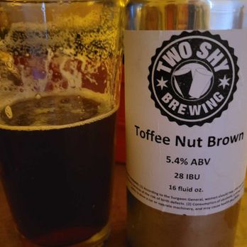 Two Shy Brewing - Toffee Nut Brown, loved experiencing the toffee,  caramel and coffee flavors! - Breweries Near Me - Roseburg, Oregon