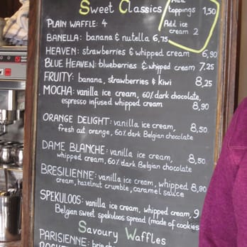 Nero Waffles - Menu as of mid-February 2013 - Desserts Near Me - Vancouver, British Columbia