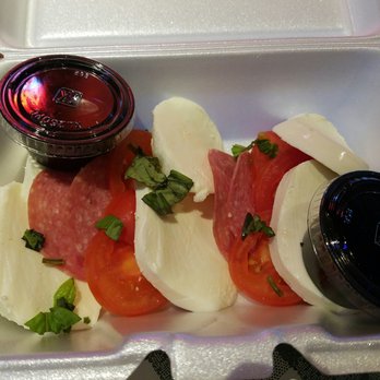 Peppers Pizzeria - Caprese salad antipasto style with salami - to go - Pizza Near Me - Houma, Louisiana Peppers Pizzeria - Caprese salad antipasto style with salami - to go - Pizza Near Me - Houma, Louisiana