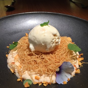 Indian Accent - Crispy seviyan (vermicelli) with rice pudding, coconut jaggery ice cream. So good!! - Indian Near Me - New York, New York Indian Accent - Crispy seviyan (vermicelli) with rice pudding, coconut jaggery ice cream. So good!! - Indian Near Me - New York, New York