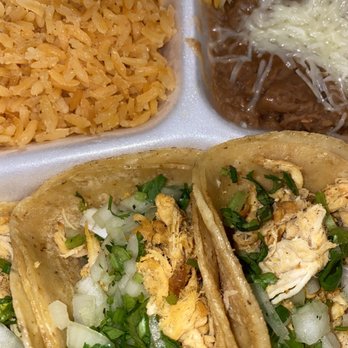 El Pollo Palenque - three tacos and rice - Food Trucks Near Me - Waco, Texas