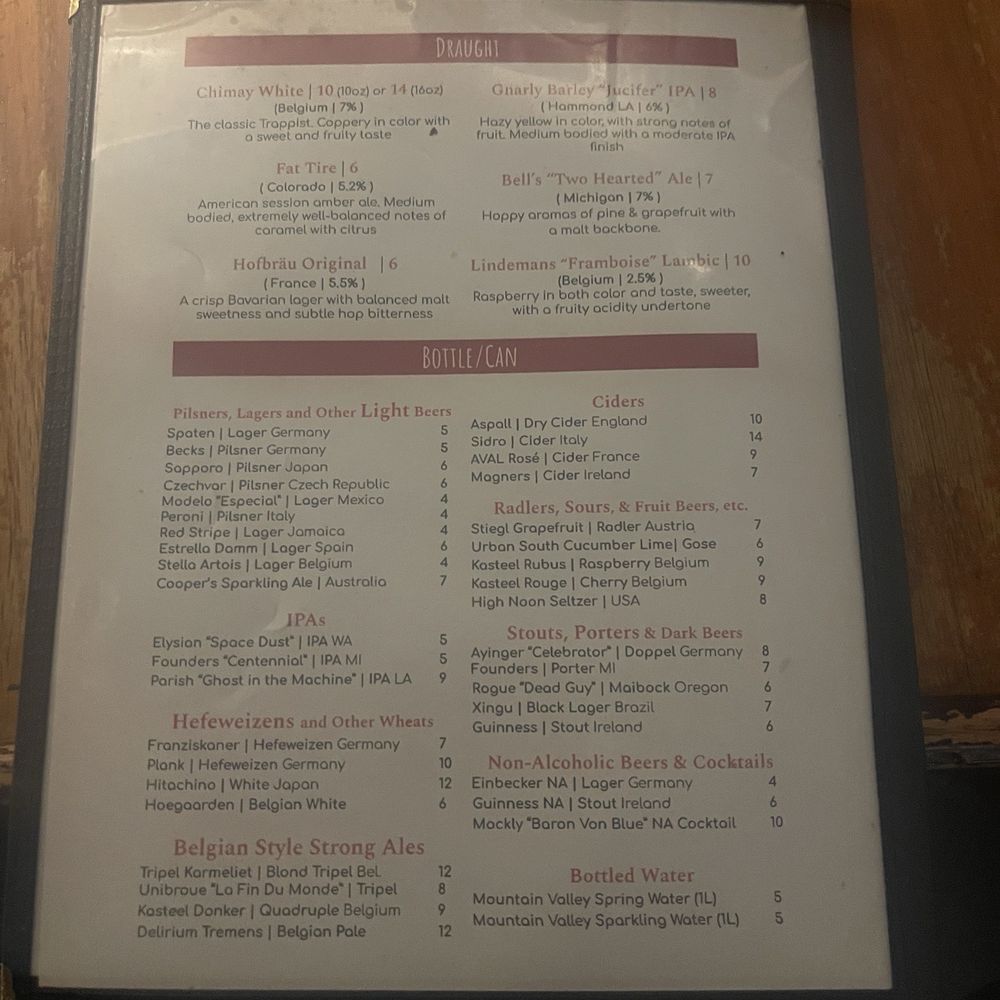 The Delachaise - Drink menu - Wine Bars Near Me - New Orleans, Louisiana The Delachaise - Drink menu - Wine Bars Near Me - New Orleans, Louisiana