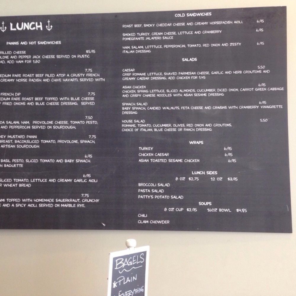 The menu board The menu board