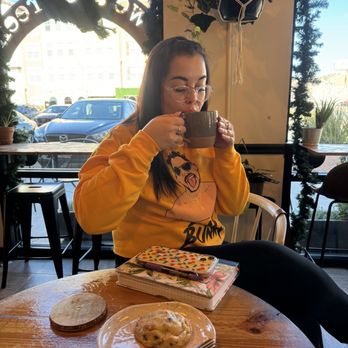 Wake and Bake - My daughter sipping on a pistachio rose latte. - Coffee & Tea Near Me - El Paso, Texas Wake and Bake - My daughter sipping on a pistachio rose latte. - Coffee & Tea Near Me - El Paso, Texas
