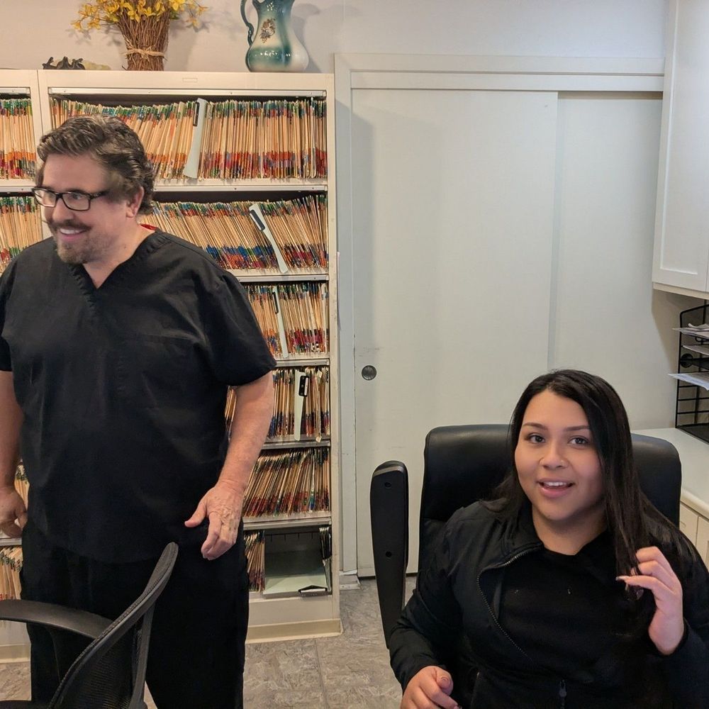 Randall Medefesser, DDS - Dr Mediffesser and the receptionist - General Dentistry Near Me - Santa Cruz, California Randall Medefesser, DDS - Dr Mediffesser and the receptionist - General Dentistry Near Me - Santa Cruz, California