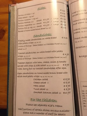 Menu photo 3 The Bridge Bar & Mooring Restaurant Portmagee, KY