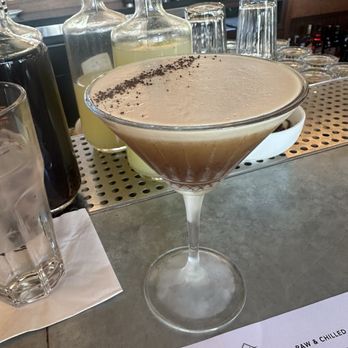 Gin Gin's - Espresso martini in a chilled glass - Cocktail Bars Near Me - Grand Rapids, Michigan Gin Gin's - Espresso martini in a chilled glass - Cocktail Bars Near Me - Grand Rapids, Michigan