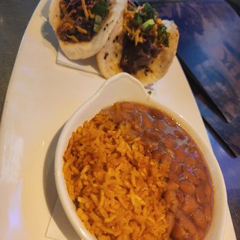 Yard House - Grilled Koren BBQ Tacos with a side of Mexican rice and pinto beans - New American Near Me - Irving, Texas
