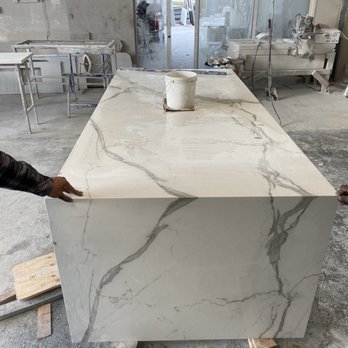 Northern Construction Tile - Porcelain slab with waterfall finish on both sides - Countertop Installation Near Me Northern Construction Tile - Porcelain slab with waterfall finish on both sides - Countertop Installation Near Me