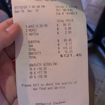 Wang Cho Korean BBQ - Receipt with gratuity added automatically!! For party of 3 - Korean Near Me - Riverside, California Wang Cho Korean BBQ - Receipt with gratuity added automatically!! For party of 3 - Korean Near Me - Riverside, California