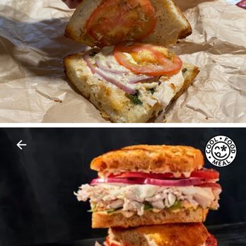 Panera Bread - Frontega sandwich I got vs their website photo. Expensive bread- hardly any chicken - Sandwiches Near Me - Hudson, Ohio