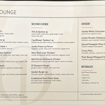 Delta One Lounge - Menu - Sit down restaurant - Airport Lounges Near Me - Queens, New York