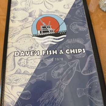 Dave's Fish & Chips - Front of the main menu - Seafood Near Me - Richmond, British Columbia