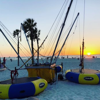 Clearwater Bungee Jump - bungee trampoline at sunset while setting up - Bungee Jumping Near Me - Clearwater Beach, Florida Clearwater Bungee Jump - bungee trampoline at sunset while setting up - Bungee Jumping Near Me - Clearwater Beach, Florida